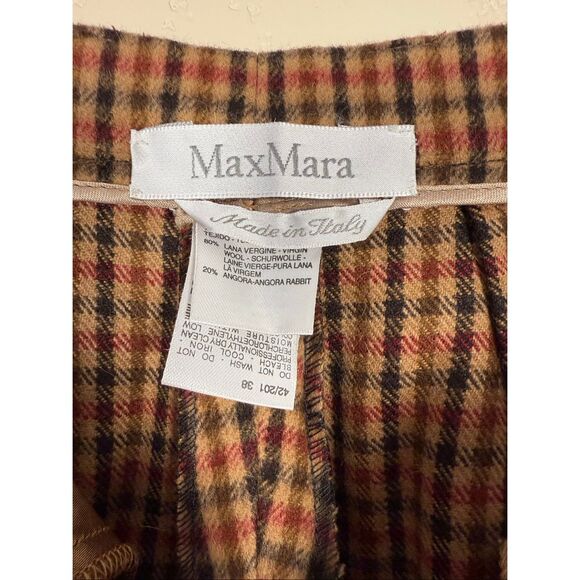 MaxMara Wool Angora Plaid Trousers - Picture 6 of 8